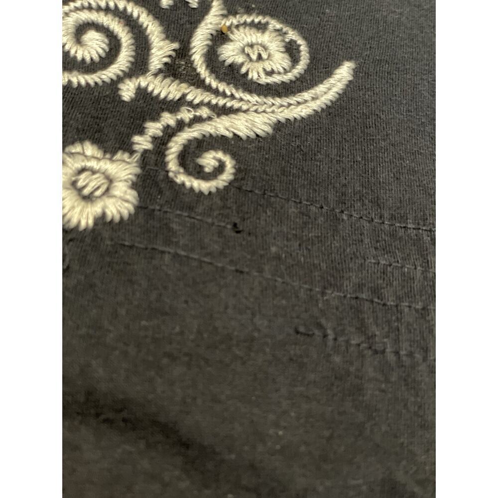 Johnny Was Dress Size Small Black Floral Embroidered V-Neck Boho Fairy Party - Picture 11 of 13